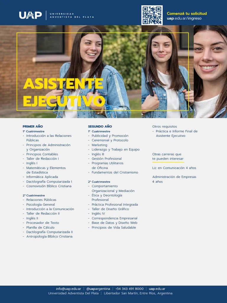 UAP Folleto Carreras A5 Asistente Ejecutivo W | PDF