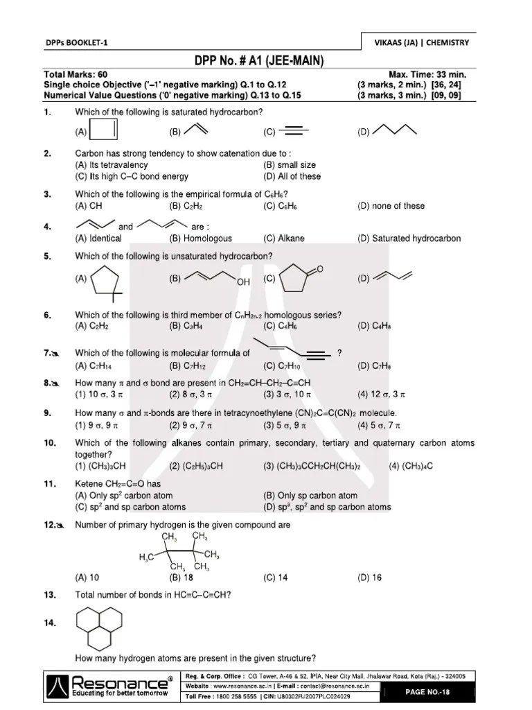 DPP Module 1 (A1-A10) Organic Chemistry | PDF
