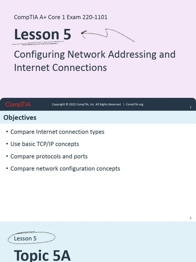 Lesson 102.5 - Configuring Network Addresses And Internet Connections ...