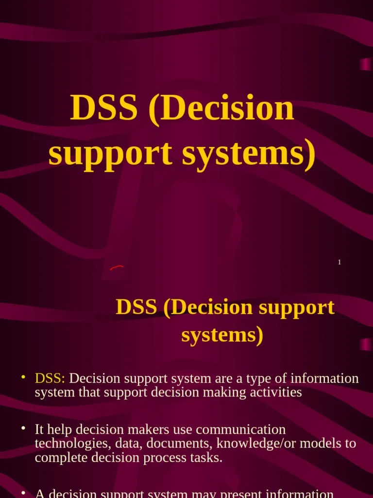DSS Decision Support System | PDF