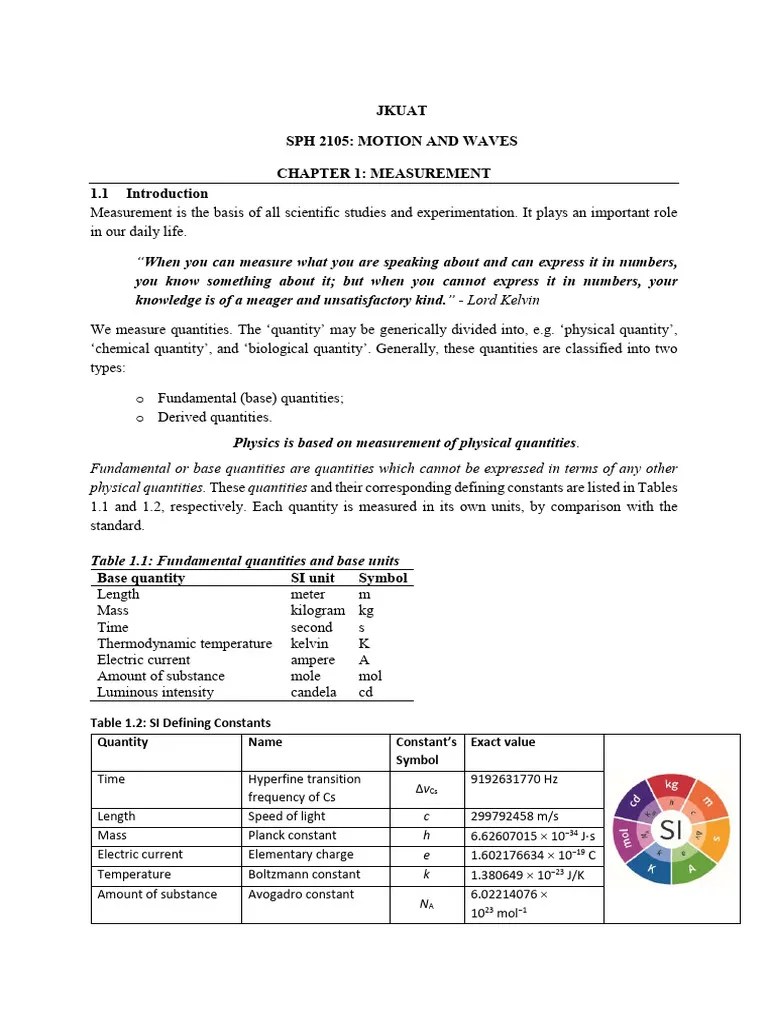 1. Measurement | PDF | International System Of Units | Mass