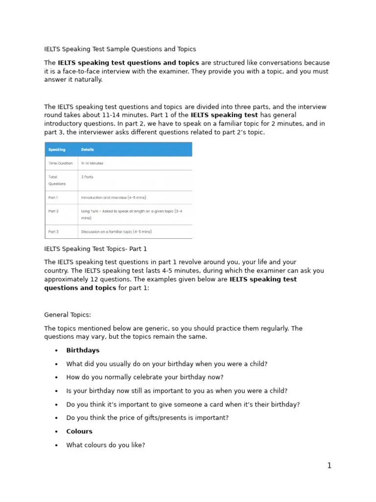 IELTS | PDF | International English Language Testing System | Hobbies