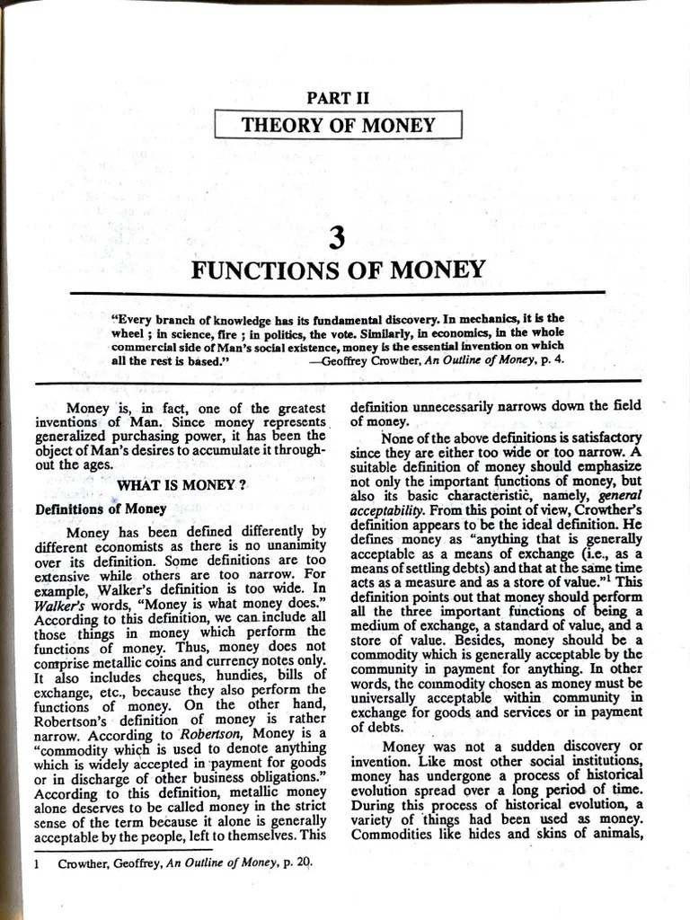 Functions Of Money | PDF | Money | Value (Economics)