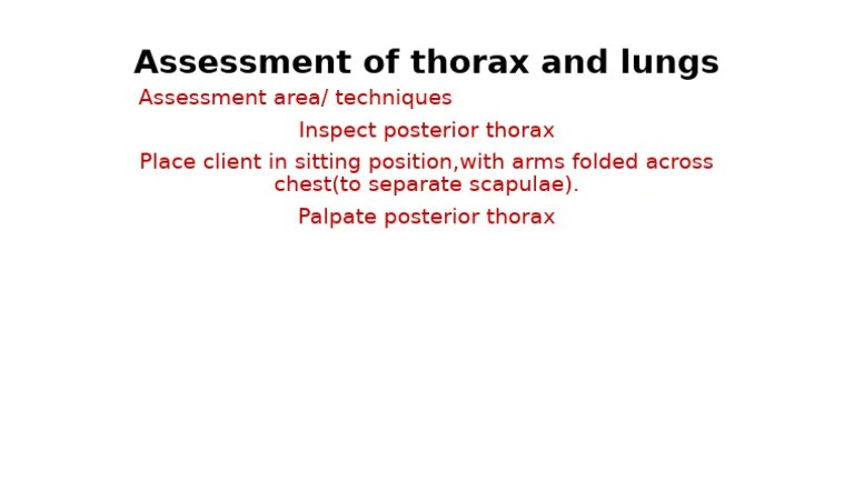 Assessment Of Thorax And Lungs | PDF