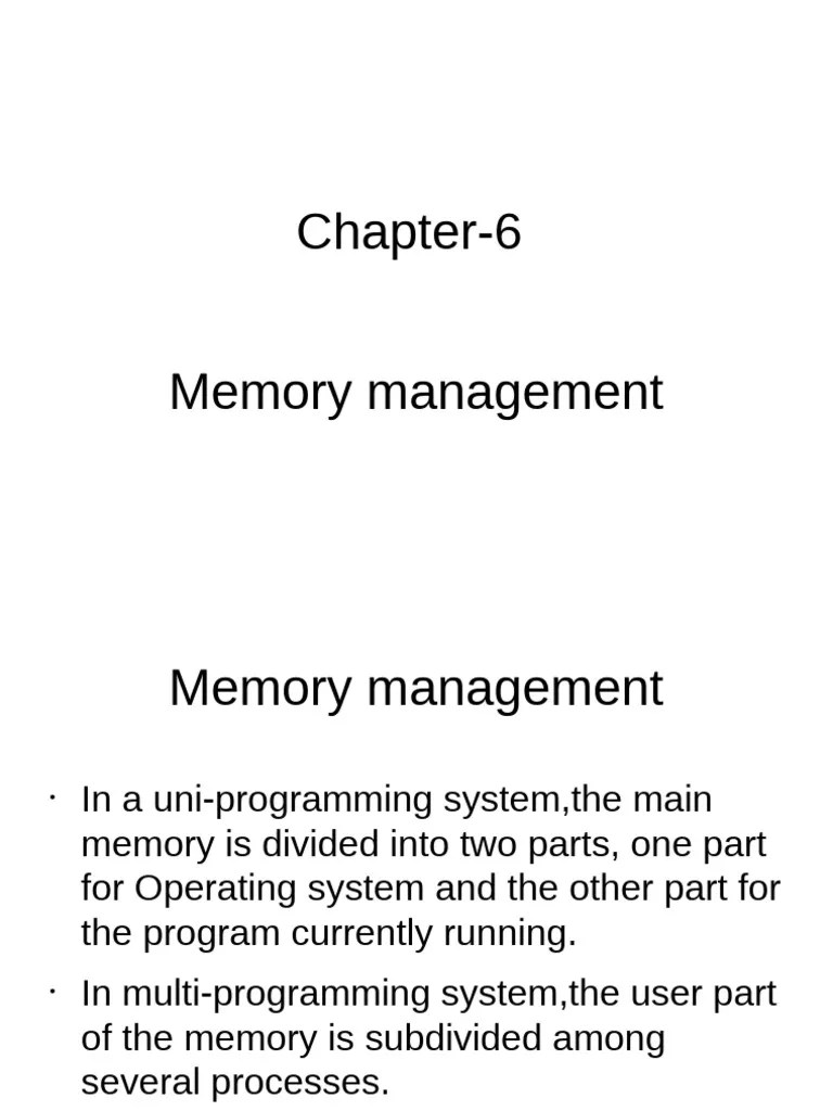 Memory Management Chapter-6 | PDF | Computer Data Storage | Process ...