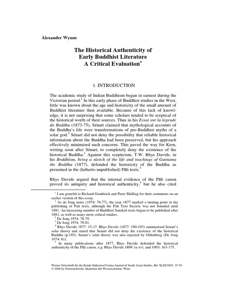 The_Historical_Authenticity_of_Early_Bud | PDF | Buddhist Texts ...