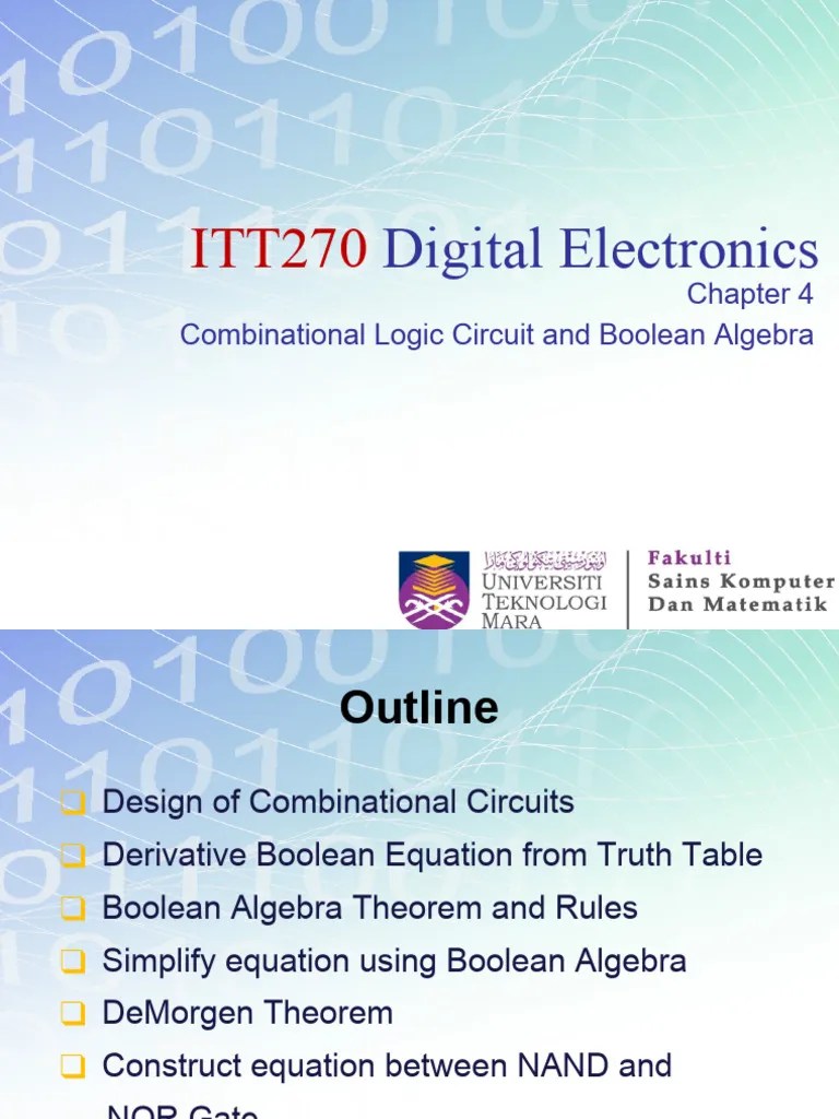 Chapter 4-Combinational Logic Circuit And Boolean Algebra | PDF | Logic ...