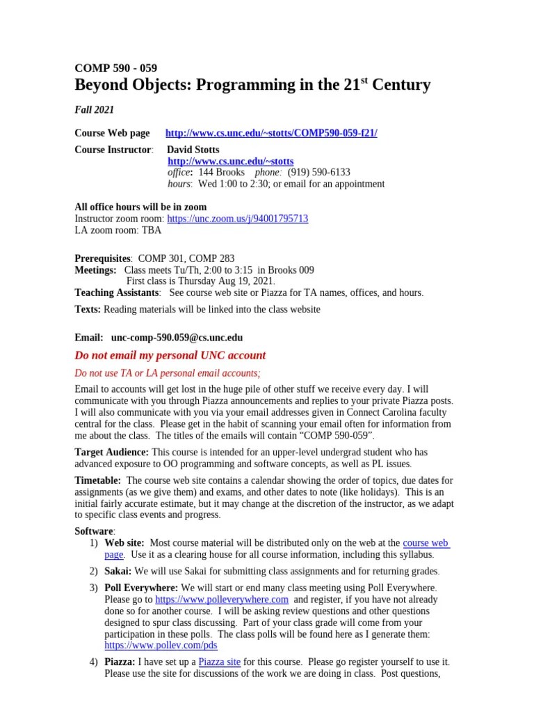 Syllabus-590-f21 | PDF | Computer Programming | Teaching Assistant