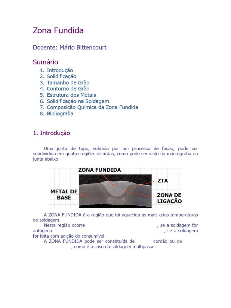 Aula 11_Metalurgia Soldagem 2_Zona Fundida | PDF | Congelamento | Metais