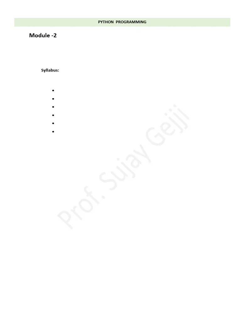 Python Module-2 Notes (21EC646) | PDF | Parameter (Computer Programming ...