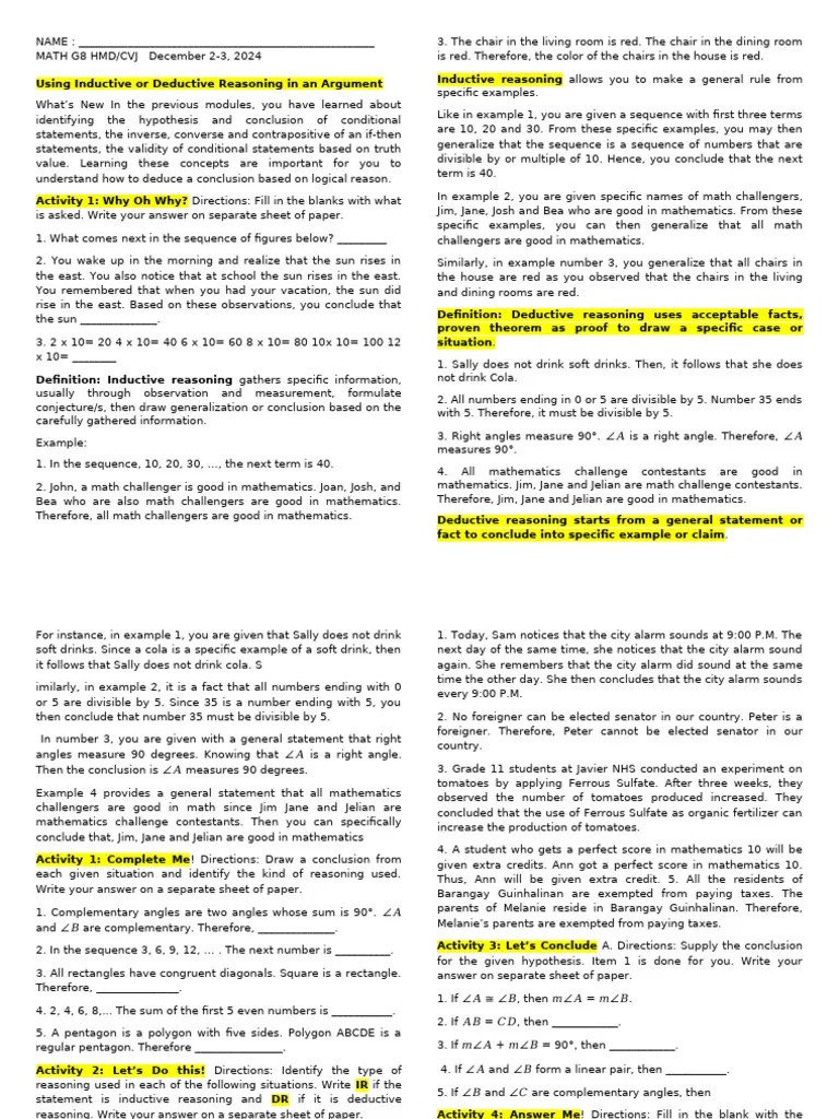 Inductive Reasoning Deductive Reasoning Pdf Inductive Reasoning - Premium Colorful Photo Gallery - Ultra HD