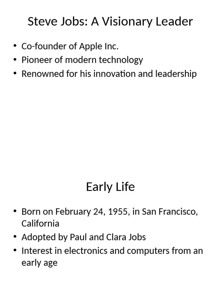 Steve Jobs Presentation | PDF