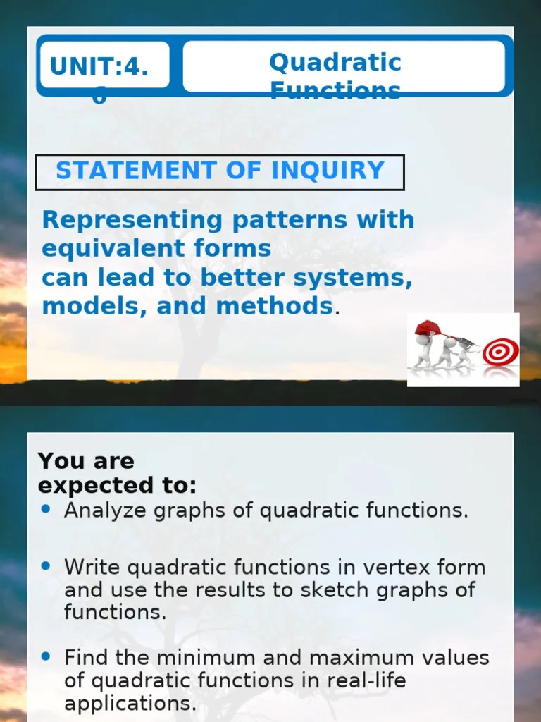 Teaching Notes Quadratic Functions. Standard And Vertex Form | PDF ...
