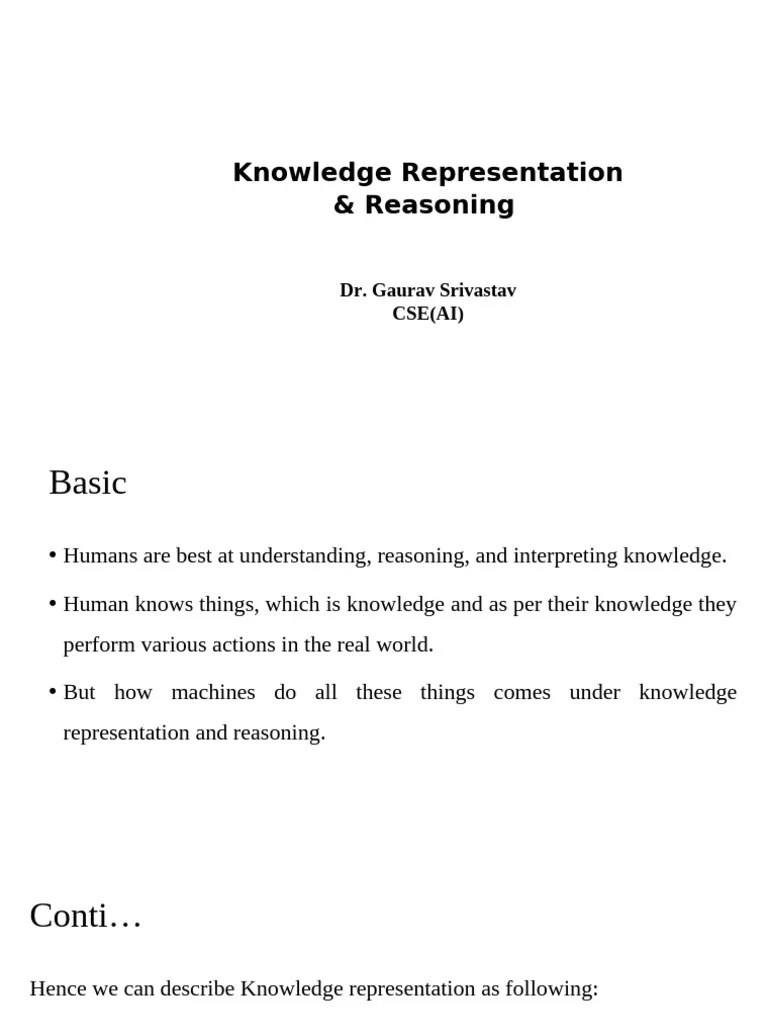 Unit 3 Topic 1 Knowledge Representation Reasoning | PDF | Deductive ...