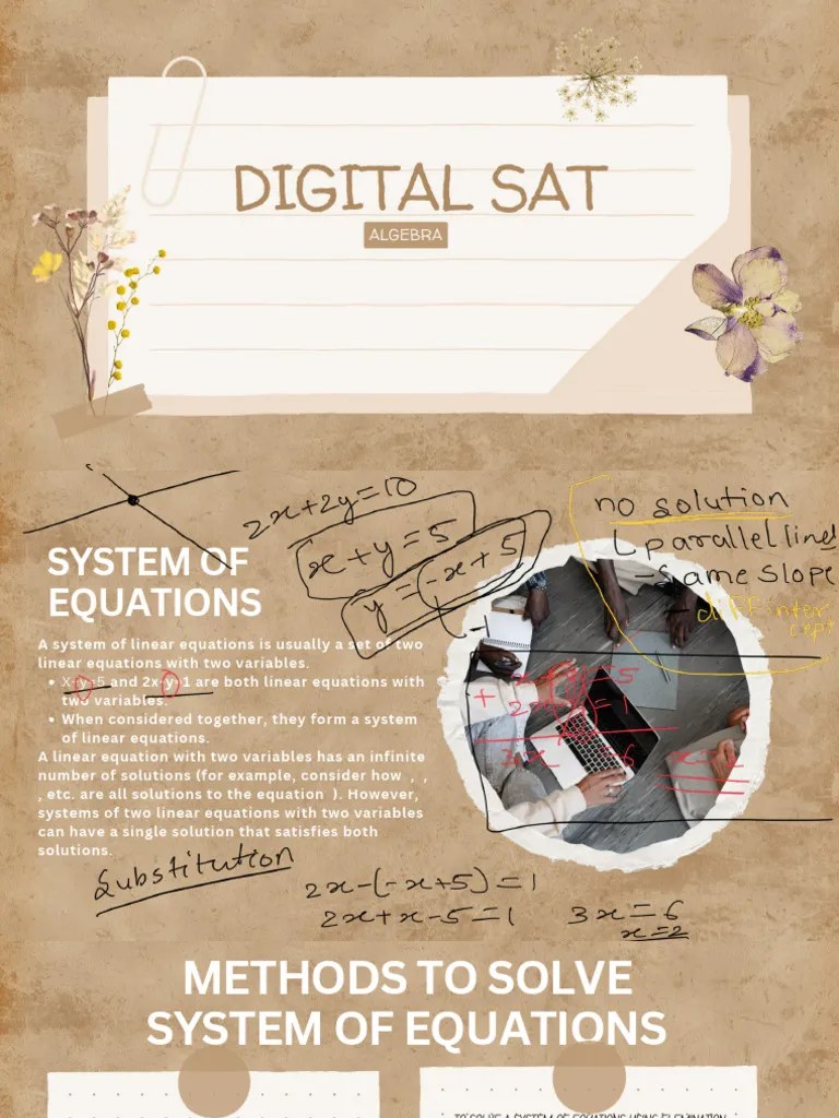 SAT PRESENTATION 2 | PDF | Equations | System Of Linear Equations