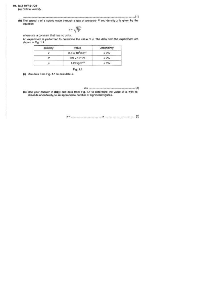 Physical Quantities And Units Q10 | PDF
