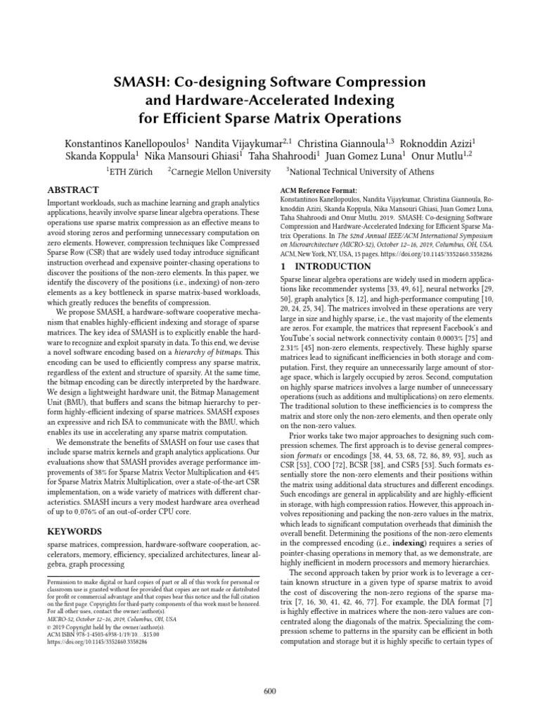 SMASH: Co-designing Software Compression And Hardware-Accelerated ...