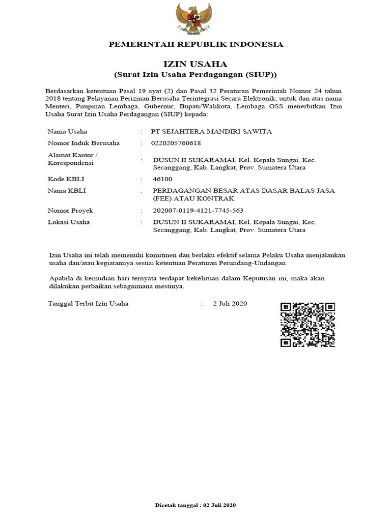 628686330-Contoh-Surat-Izin-Usaha-Perdagangan-Siup | PDF