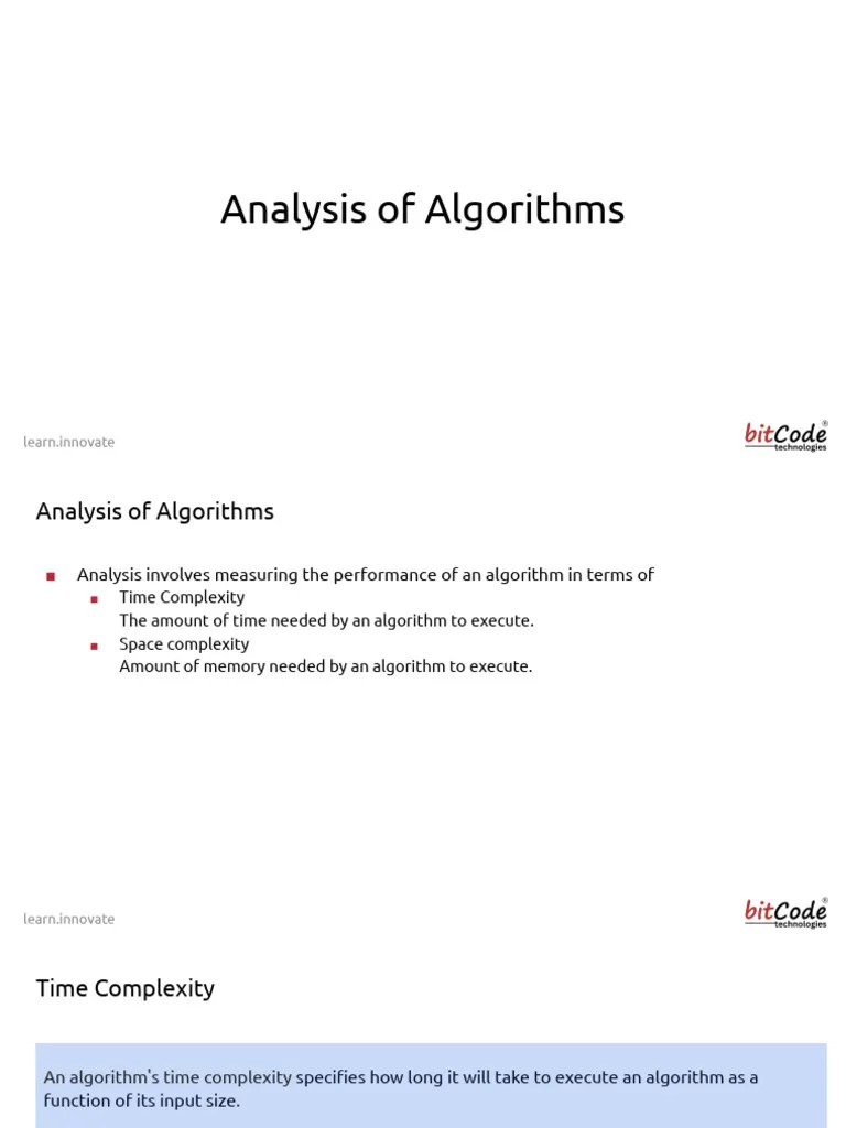 Time_Space_Complexity_Of_Algorithms | PDF | Algorithms | Time Complexity