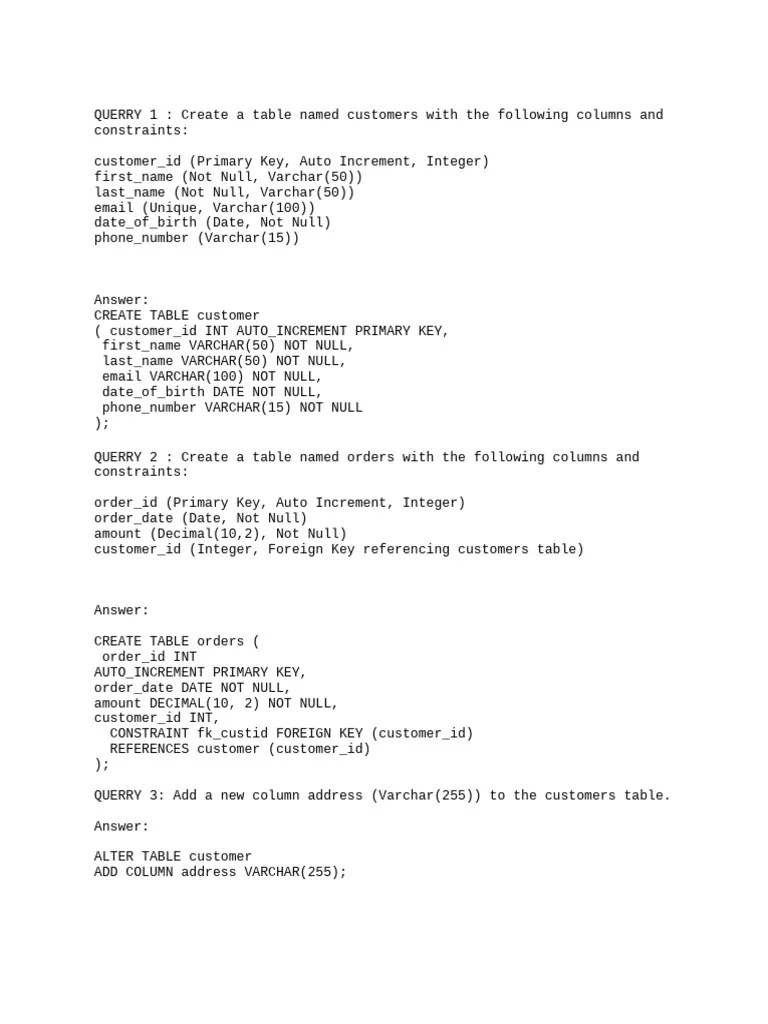 SQL ASSIGNMENT | PDF | Computer Data | Data Model