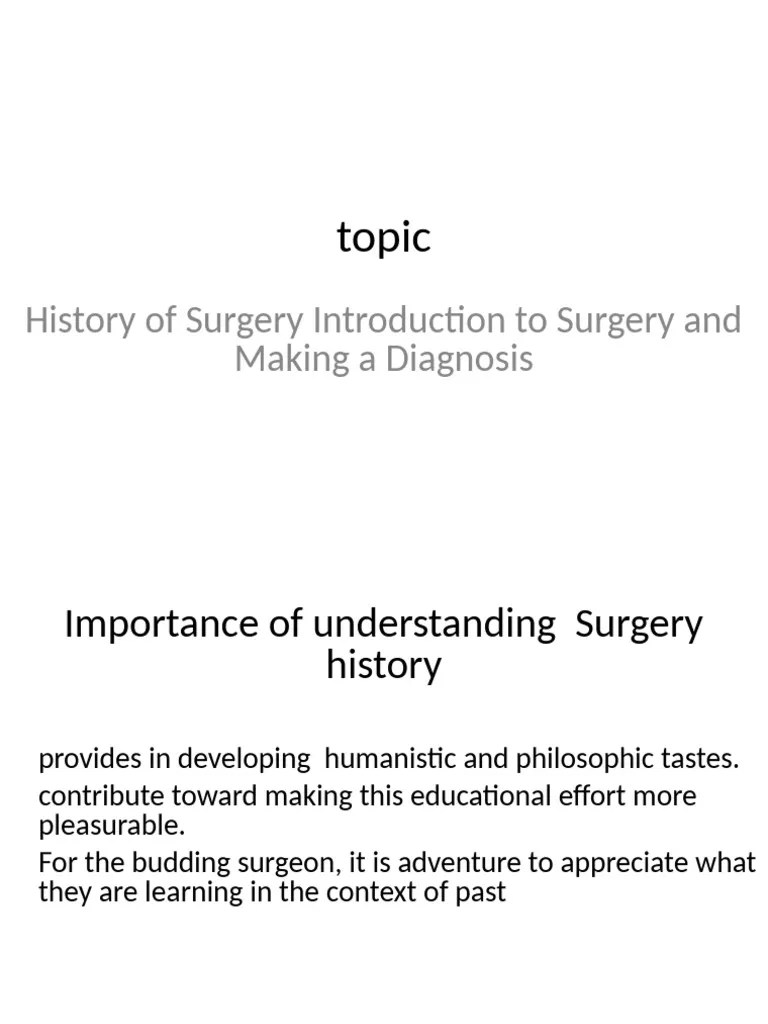 1.History Of Surgery | PDF | Surgery | Medical Specialties