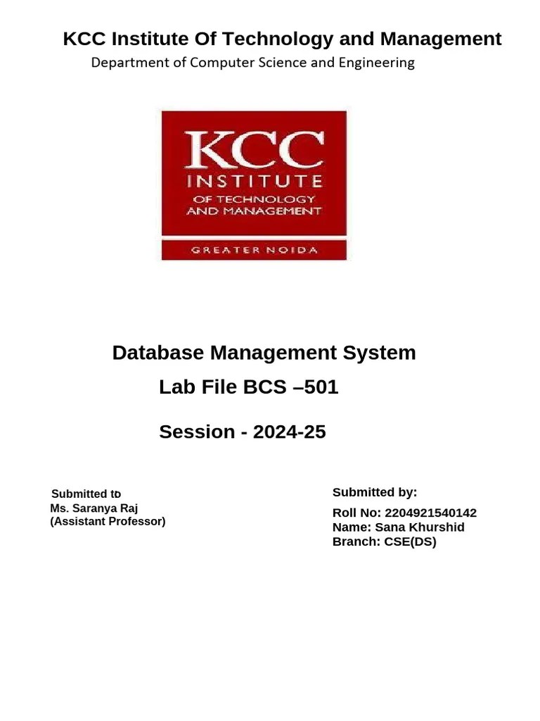 DBMS Lab File.pdf | PDF | Data | Information Retrieval