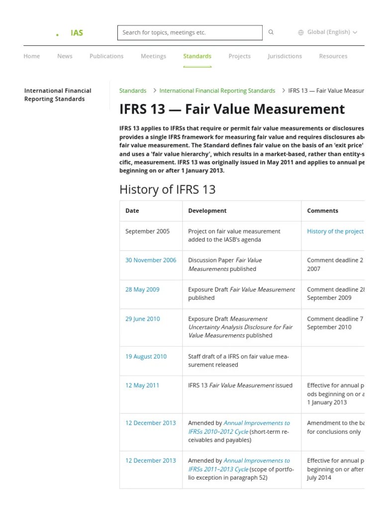 IFRS 13 - Fair Value Measurement | PDF | Fair Value | Valuation (Finance)