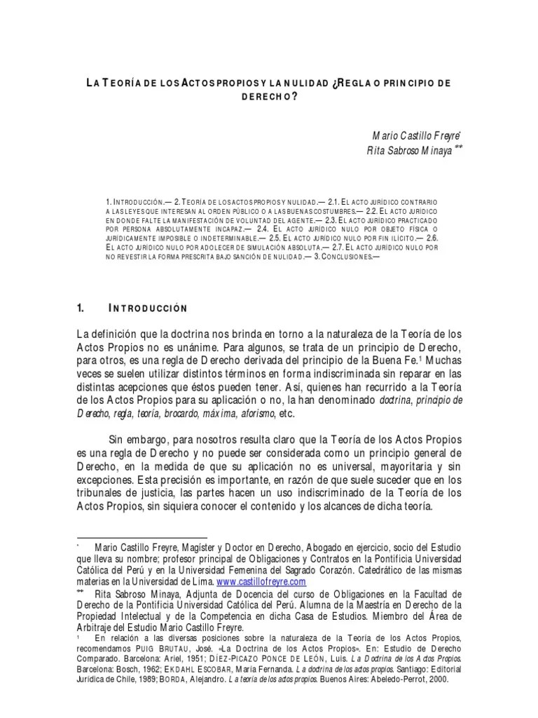 128 La Teoria De Los Actos Propios - Mario Castillo Freyre | Descargar ...