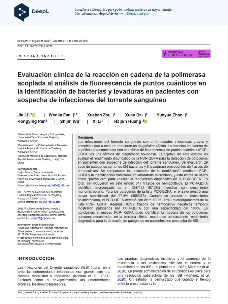 Microbial Biotechnology - 2023 - Li - Clinical Evaluation Of Polymerase Chain Reaction Coupled ...