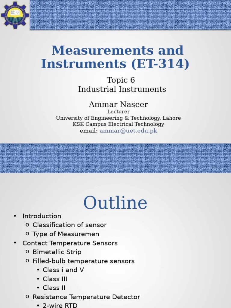 Topic 6 - Temperature Sensor(1) | PDF | Thermocouple | Electrical Resistance And Conductance