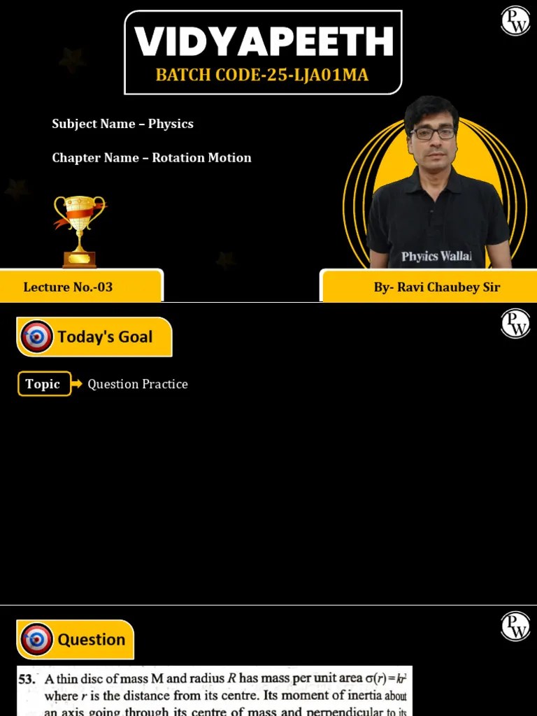 Rotation Motion Lecture Questions Pdf