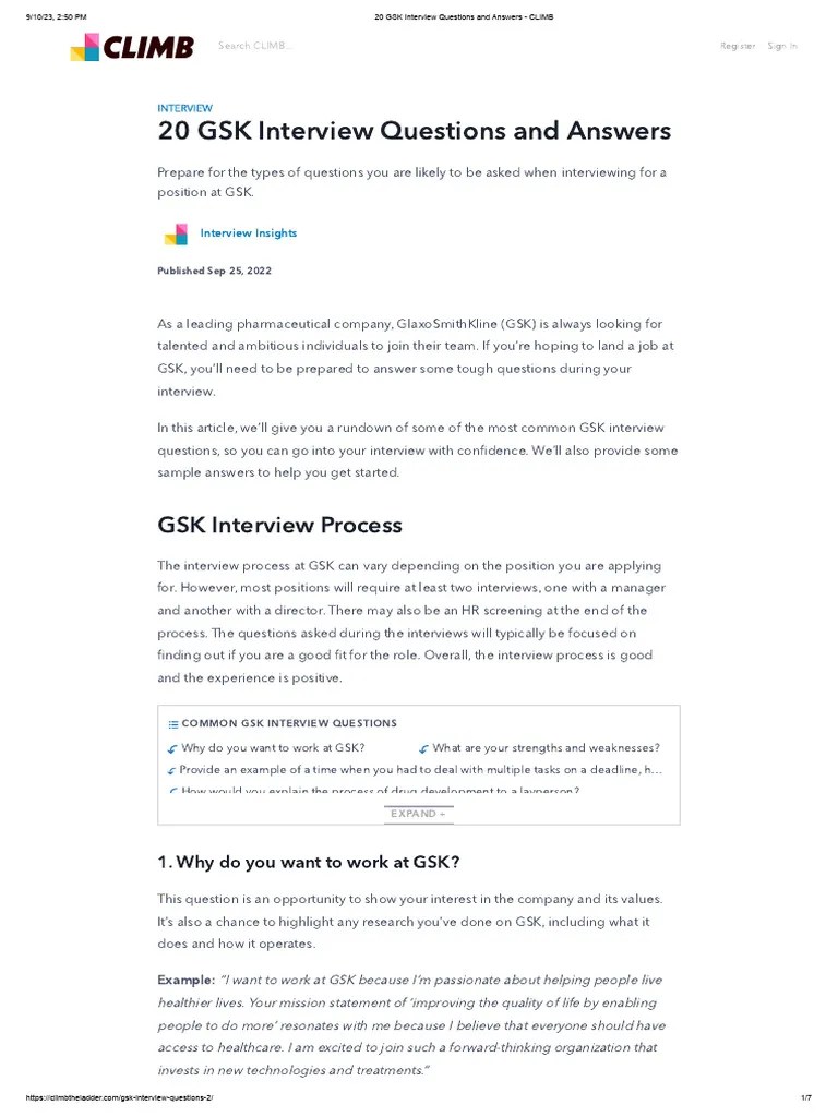 GSK Interview Prep Guide | PDF | Sales | Marketing
