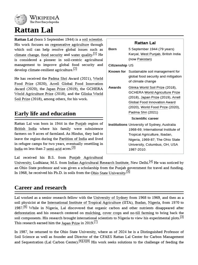 Rattan_Lal | PDF | Agriculture | Soil Science