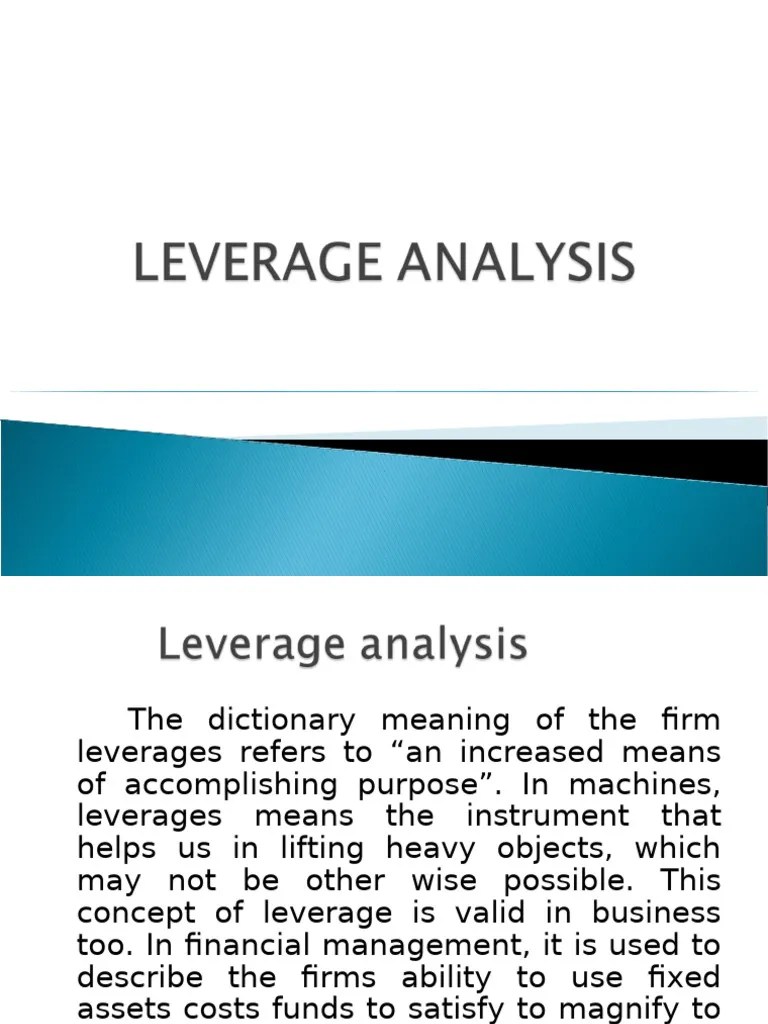Leverage Analysis | PDF | Leverage (Finance) | Capital Structure