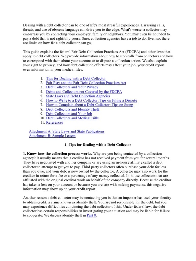 Dealing With A Debt Collector Can Be One Of Life | PDF | Collection Agency | Credit History