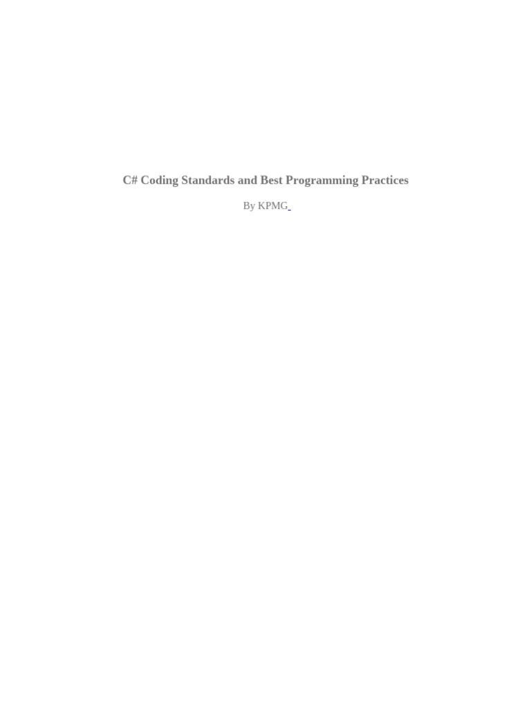 C-coding-standards-and-best-programming-practices | PDF | Computer ...