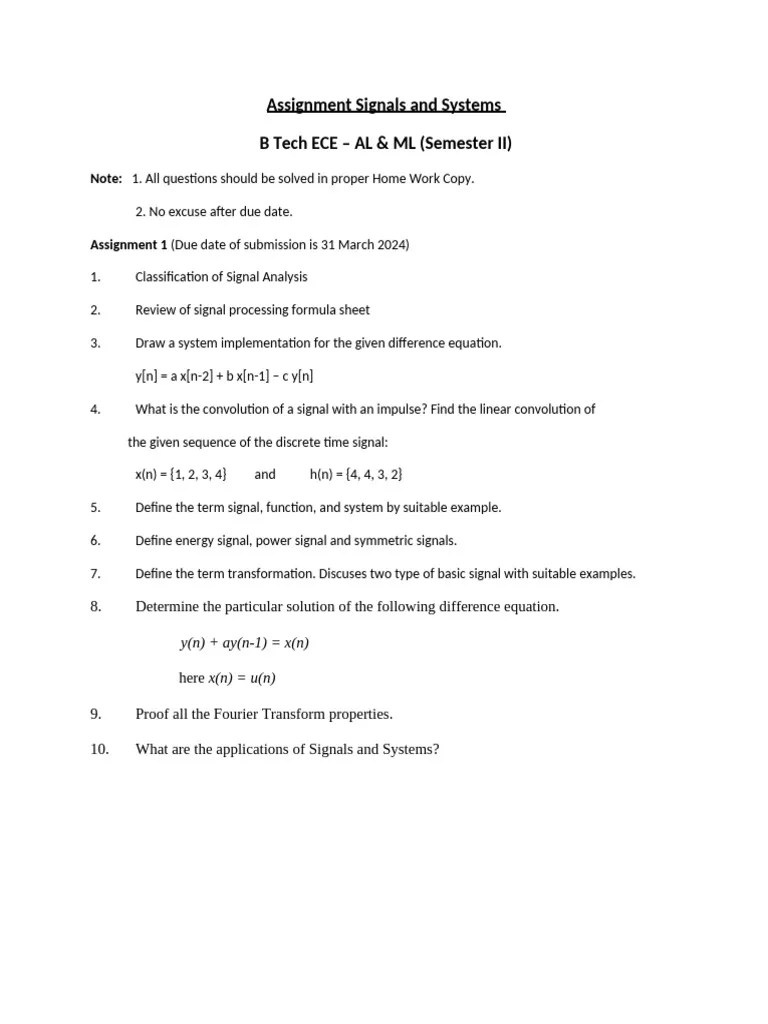Assignment - 1 Signal Processing | PDF