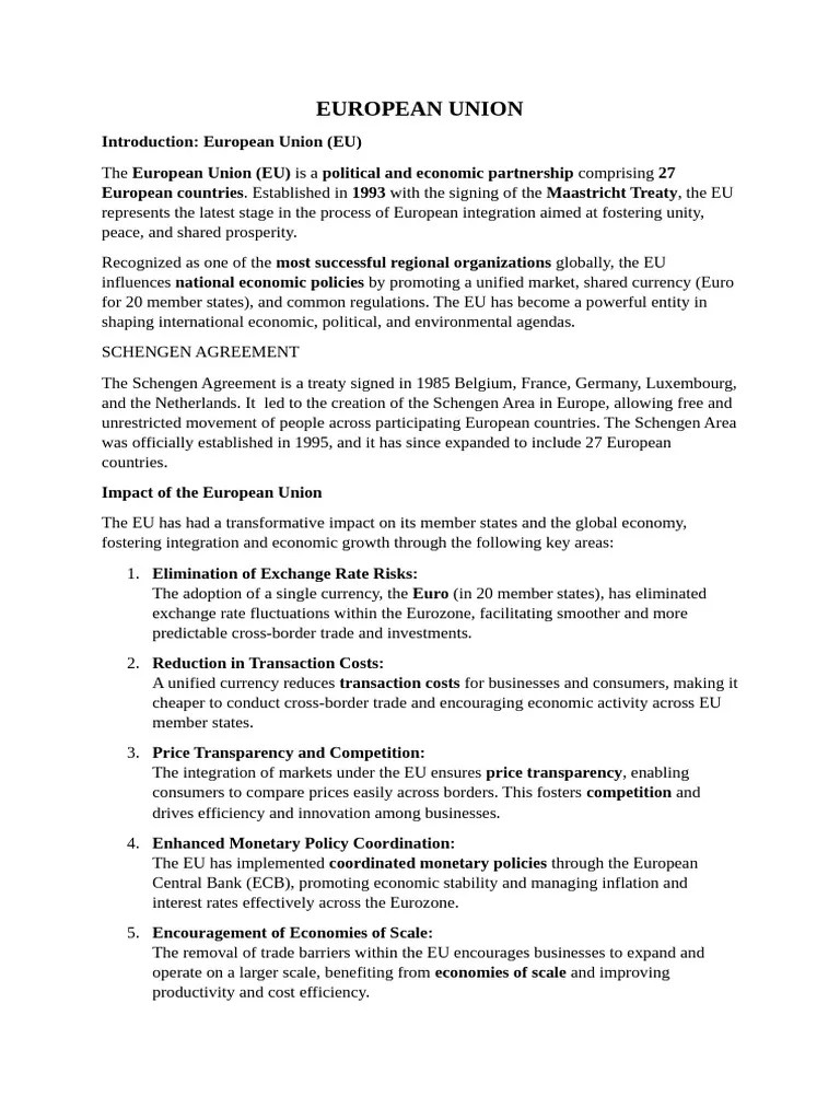 European Union | PDF | European Union | Euro