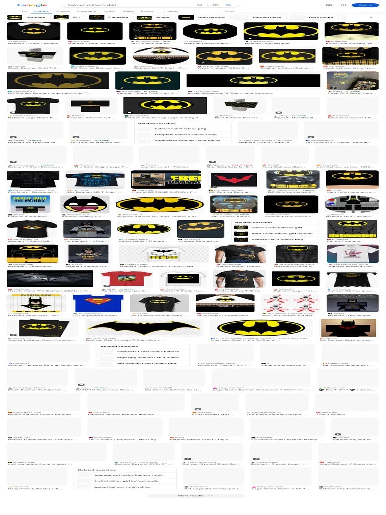 Roblox Batman T Shirt Designs PDF Batman T Shirt 1