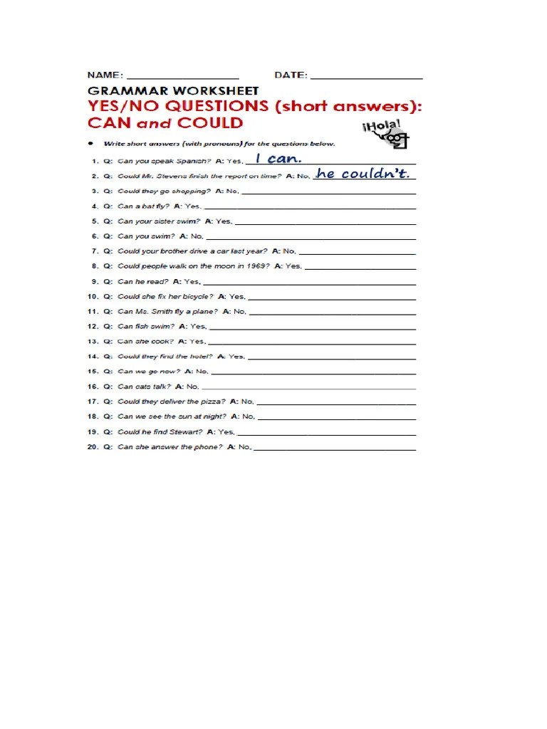CAN -COULD QUIZ | PDF