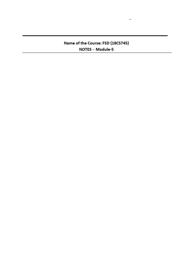 MODULE 51- FSD-Notes | PDF | Ajax (Programming) | Software