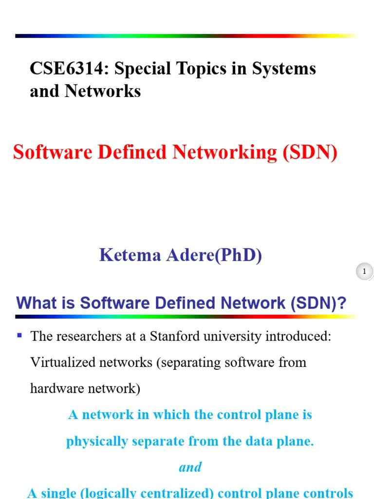 Lecture 5- Software Defined Networking | PDF | Computer Network ...