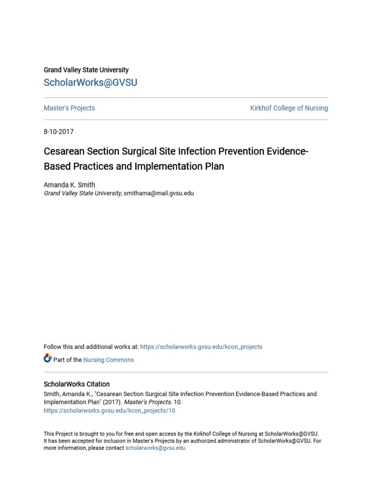 Cesarean Section Surgical Site Infection Prevention Evidence-Base (3) | PDF | Caesarean Section ...