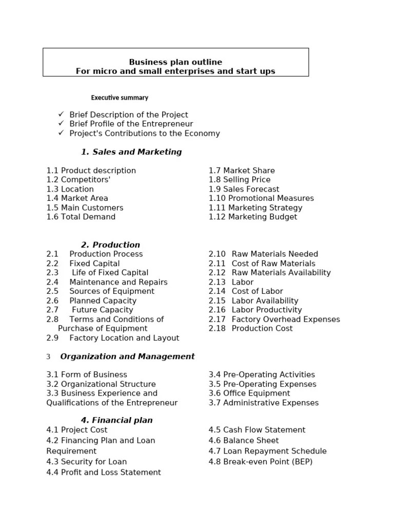 Business Plan Format | PDF