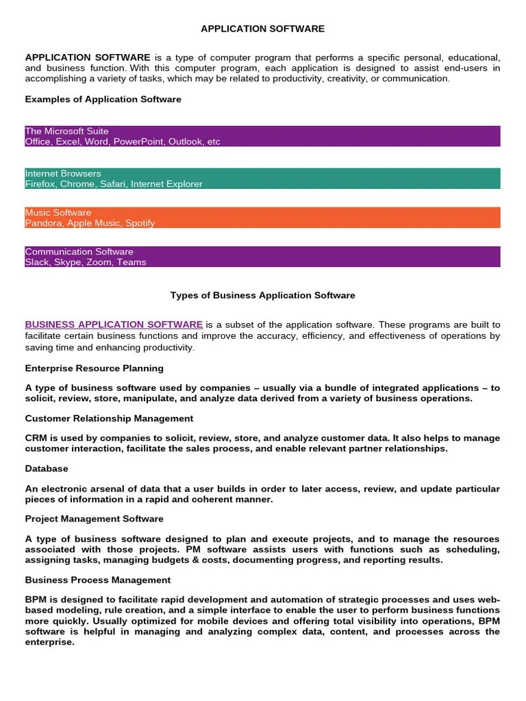 APPLICATION-SOFTWARE | PDF | Application Software | Software