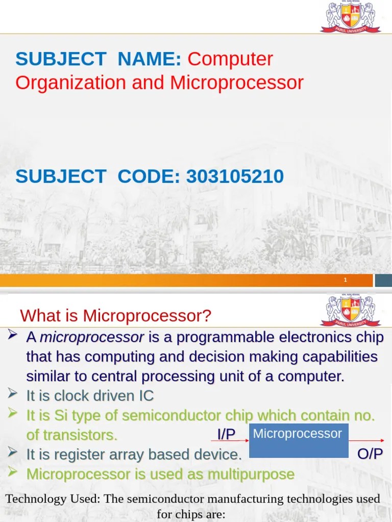Introduction To Microprocessor | PDF | Microprocessor | Integrated Circuit