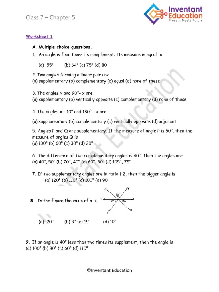 Class 7 Math Chapter Lines And Angel | PDF | Angle | Elementary Mathematics