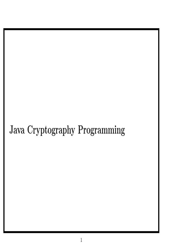 Java Cryptography Programming (PDFDrive) | PDF | Encryption | Key ...