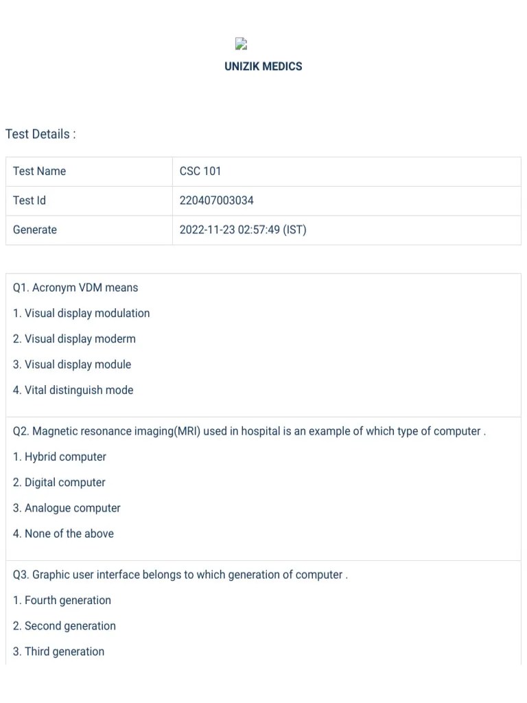 CSC 101 Test ??? | PDF | Programming | Computer Program