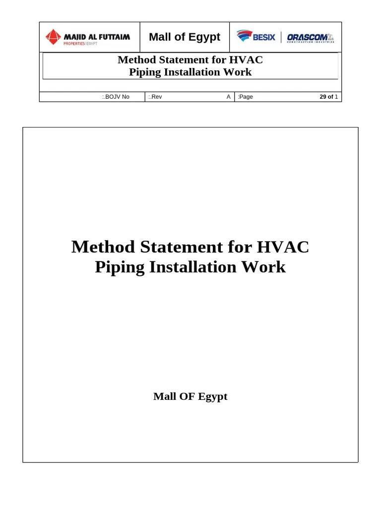 Method_Statement_for_HVAC_Piping_Work_Installation_ | PDF | Pipe (Fluid Conveyance) | Soldering
